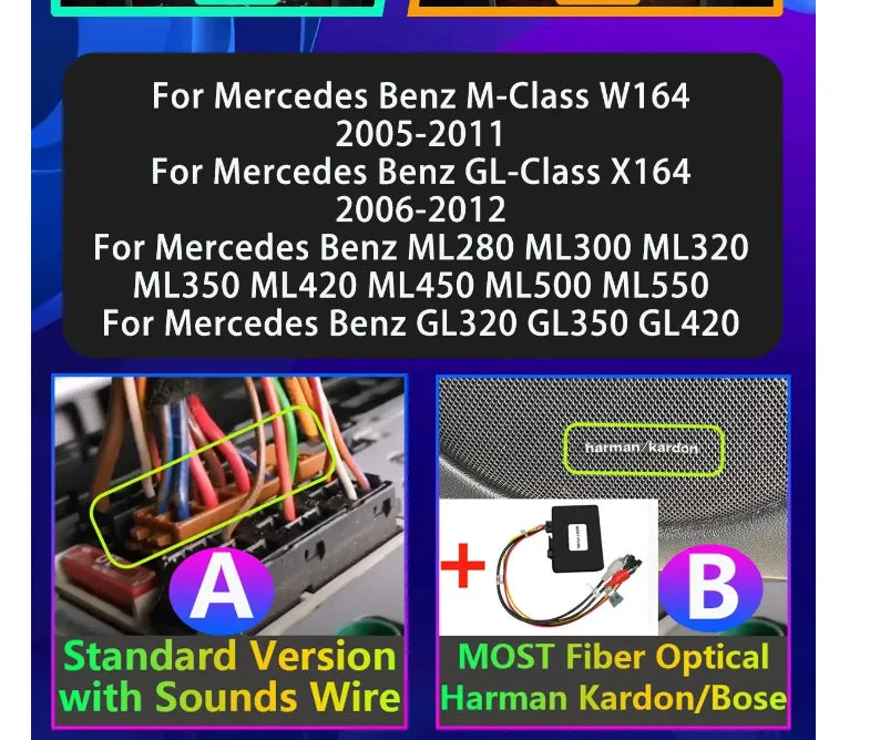 13.3 inch Android 15 For Benz GL ML W164 ML350 ML500 X164 2005-2012 2K QLED Car Radio Mult | AUTOKITSHOP