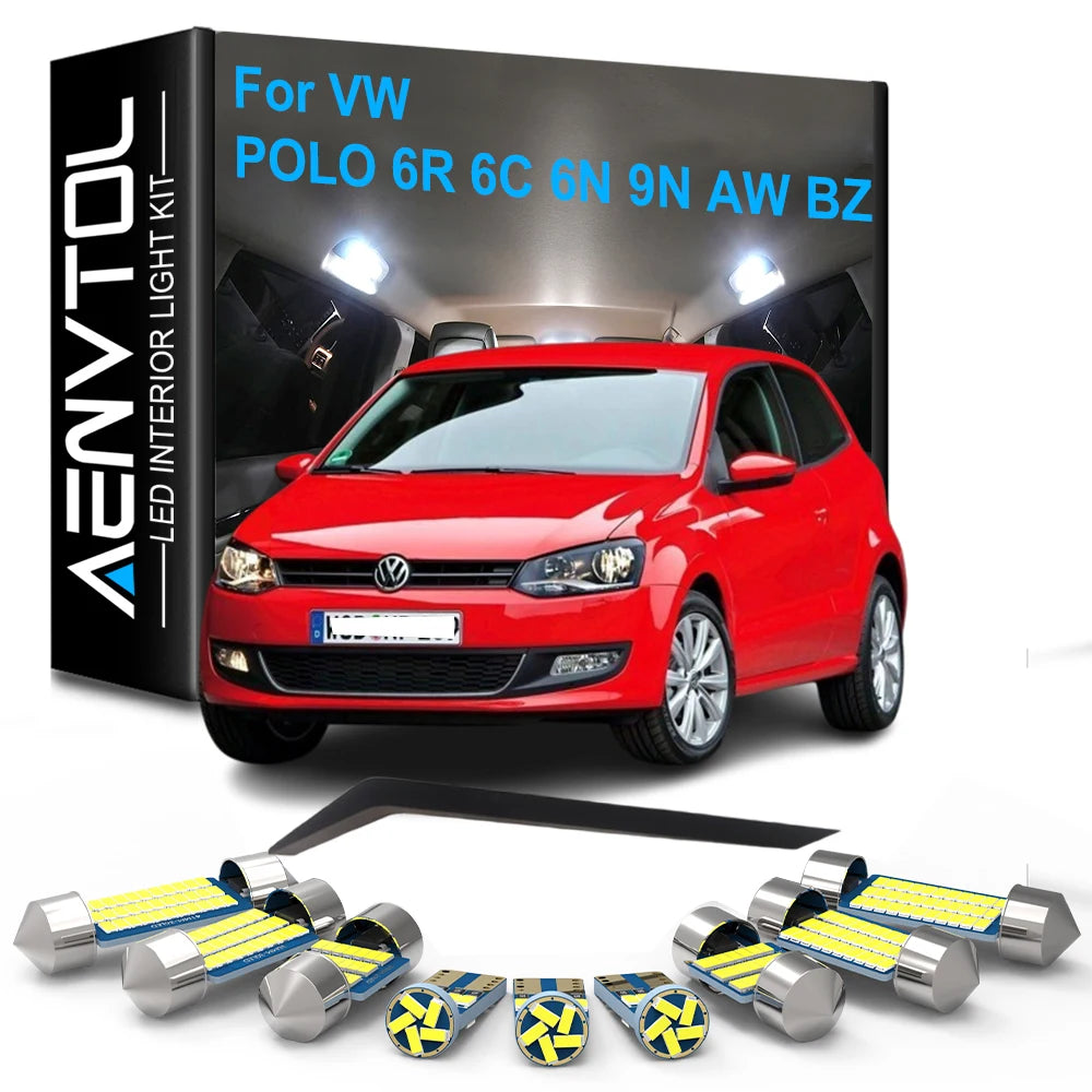 LED Interior Light Kit for VW POLO 6R 6C 6N 9N AW1 BZ1 1995-2025 - Canbus Dome Map Door Trunk Bulbs | AUTOKITSHOP