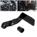 Black Modified Side Mount License Plate Bracket Holder for Harley Softail Fat Boy Breakout Dyna  - Automotive LED Light