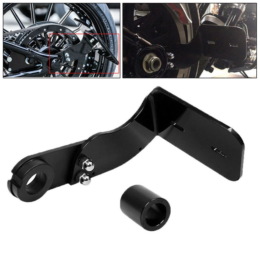Black Modified Side Mount License Plate Bracket Holder for Harley Softail Fat Boy Breakout Dyna  - Automotive LED Light