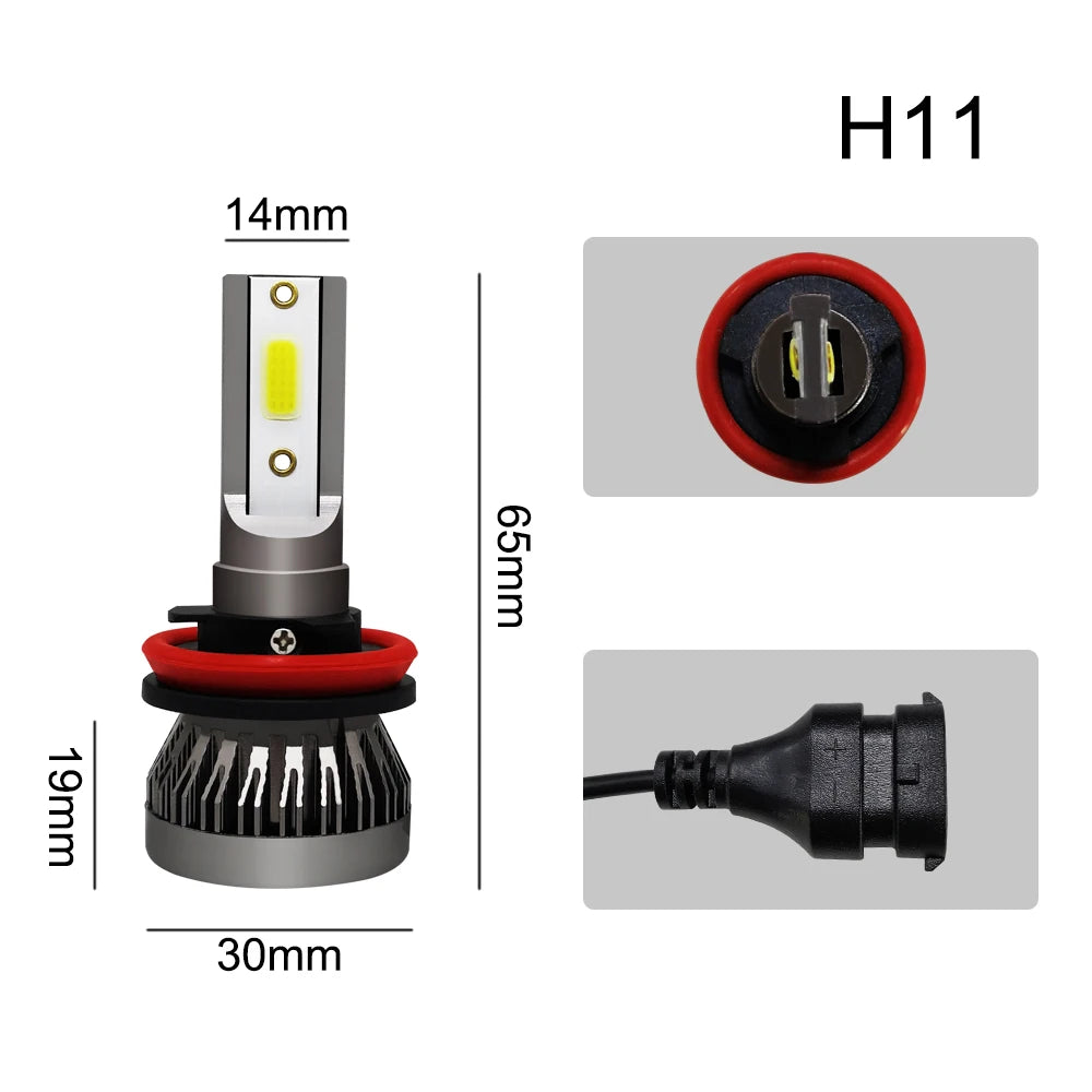 2Pcs H4 H1 H3 H11 H7 LED Car Headlight 200W 20000LM 6000K Canbus Error Free Car Auto Headlamp Led Lights For Car Fog Light