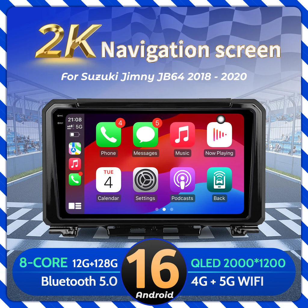 9 inch Car Radio Android 16 For Suzuki Jimny JB64 2018-2020 BT Carplay Multimedia Navigati