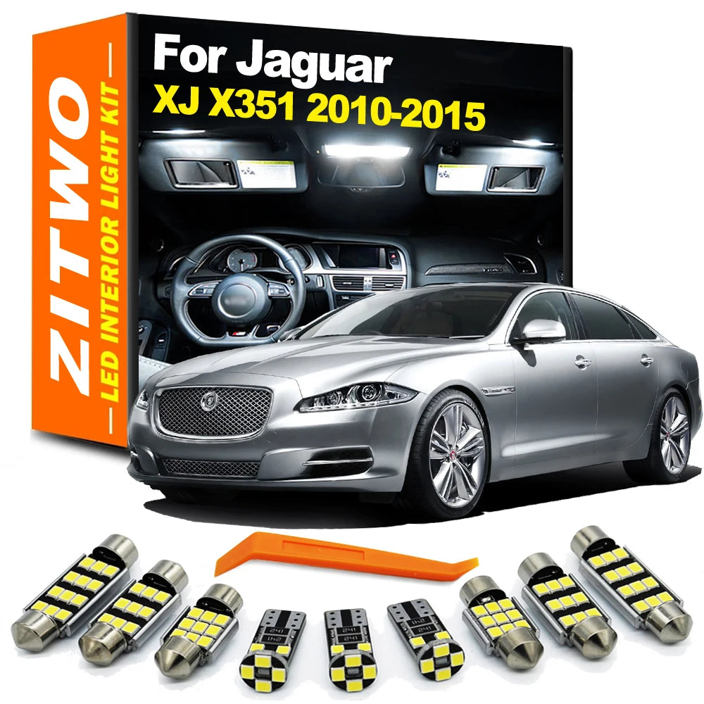 ZITWO 18Pcs Car Indoor Lamp For Jaguar XJ X351 XJL XJR 2010 2011 2012 2013 2014 2015 LED Interior Dome Reading Foot Light Kit