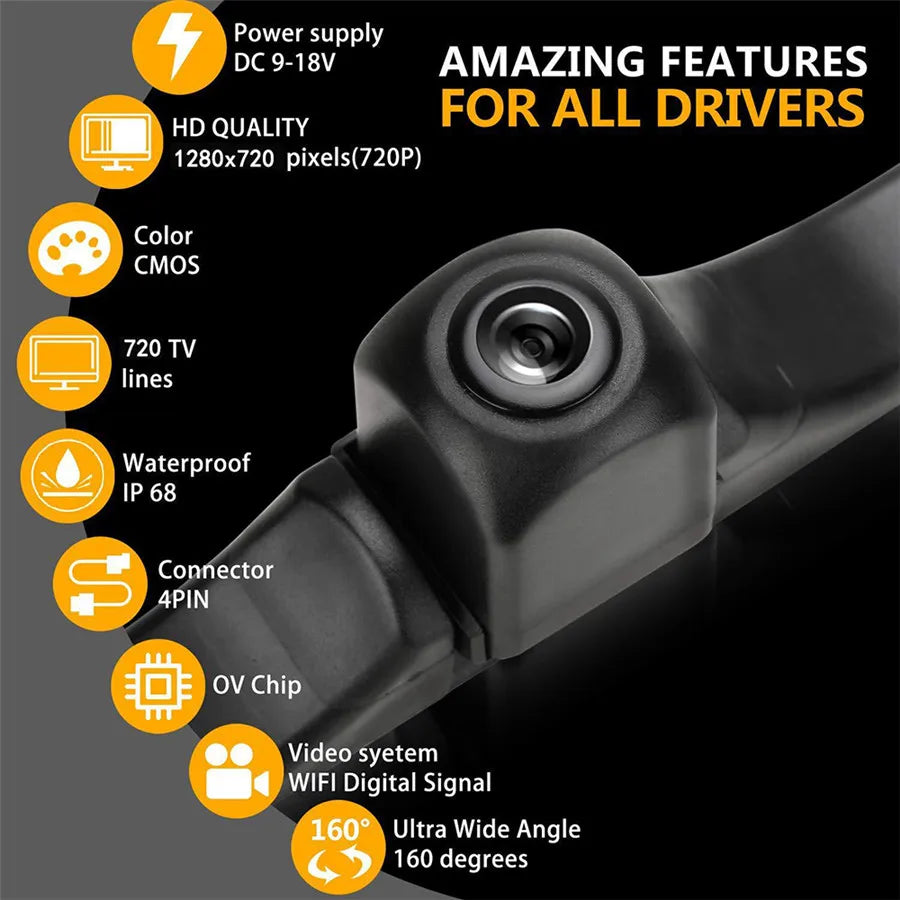 HD rear camera wifi wireless reversing camera for US license plate frame