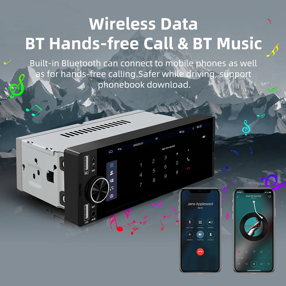1DIN 6.86" Android Intelligent Car Systems Radio Wireless Carplay Android Auto GPS USB BT