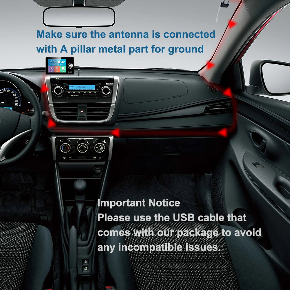 DAB/DAB+ Receiver 2.8 Inch Color Display TFT LCD Screen European Cars FM Radio Digital Sig | AUTOKITSHOP