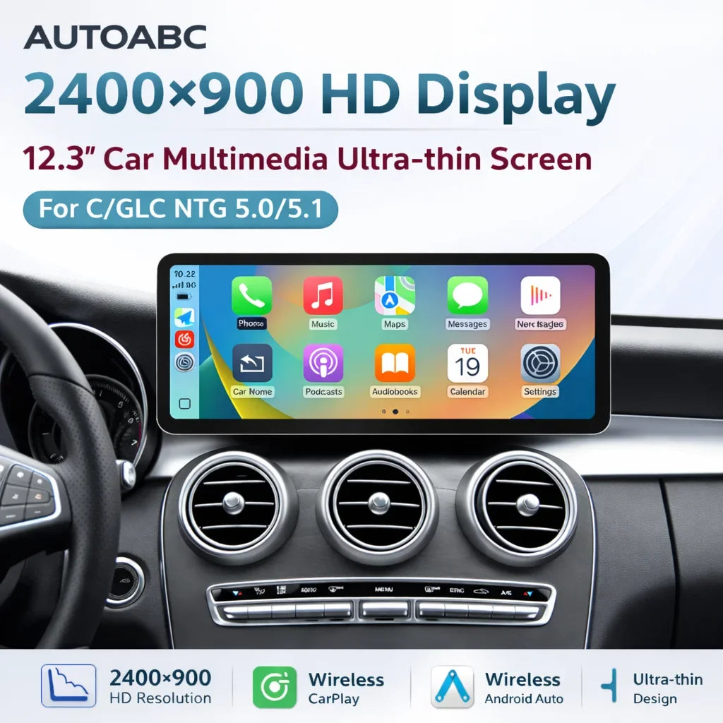 12.3“ Wireless CarPlay Android Auto Touchscree Car Radio Multimedia For Mercedes-Benz W205 | AUTOKITSHOP