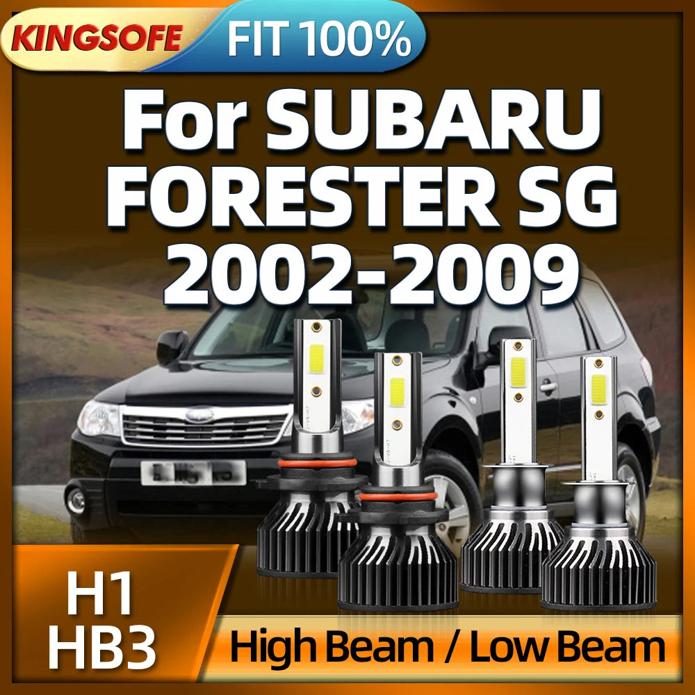 6000K HB3 H1 Led Lamp 120W Power Car Headlight Light For SUBARU FORESTER SG 2002 2003 2004