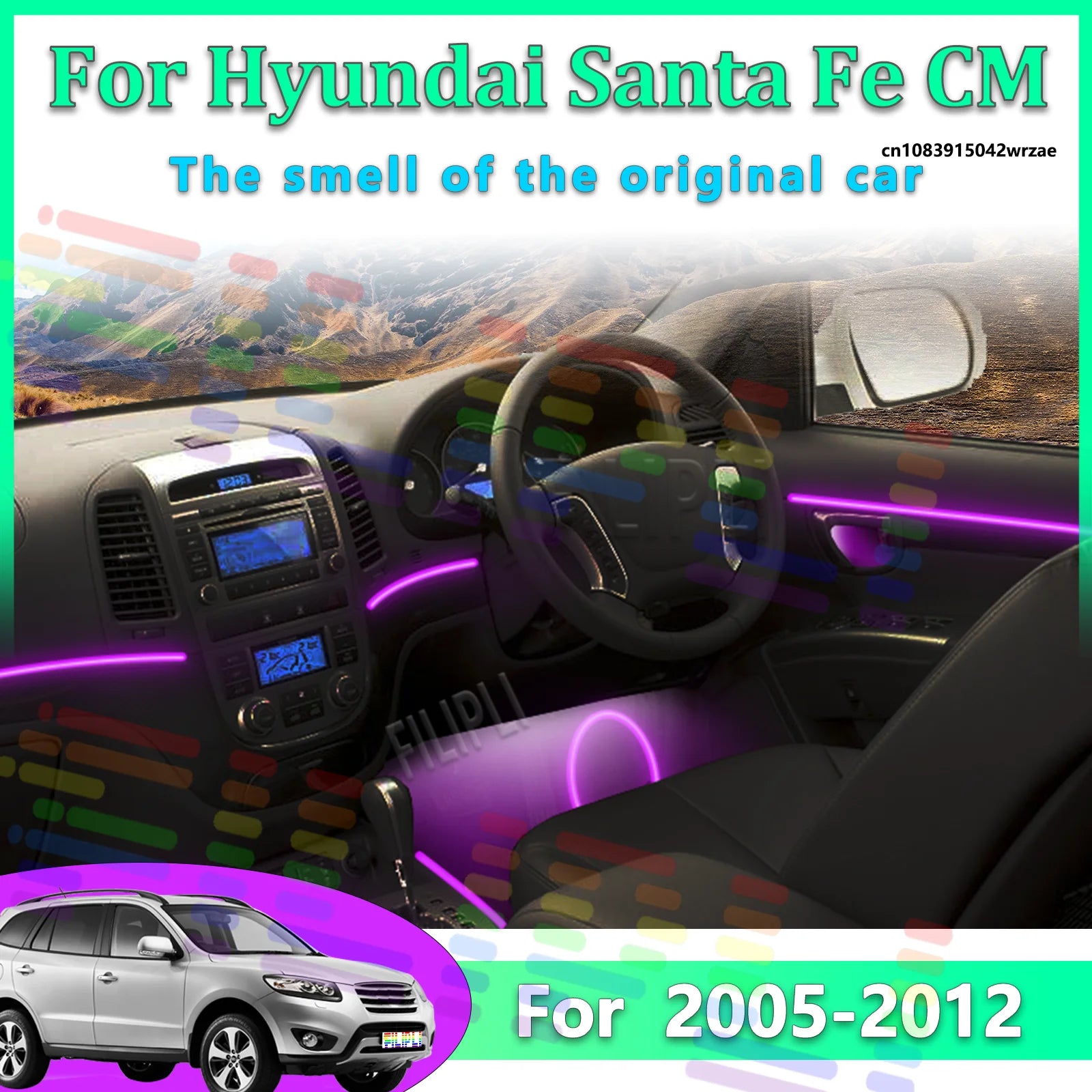 64 RGB - Neon Strip - for Hyundai - App Control - Car Interior Lighting | AUTOKITSHOP