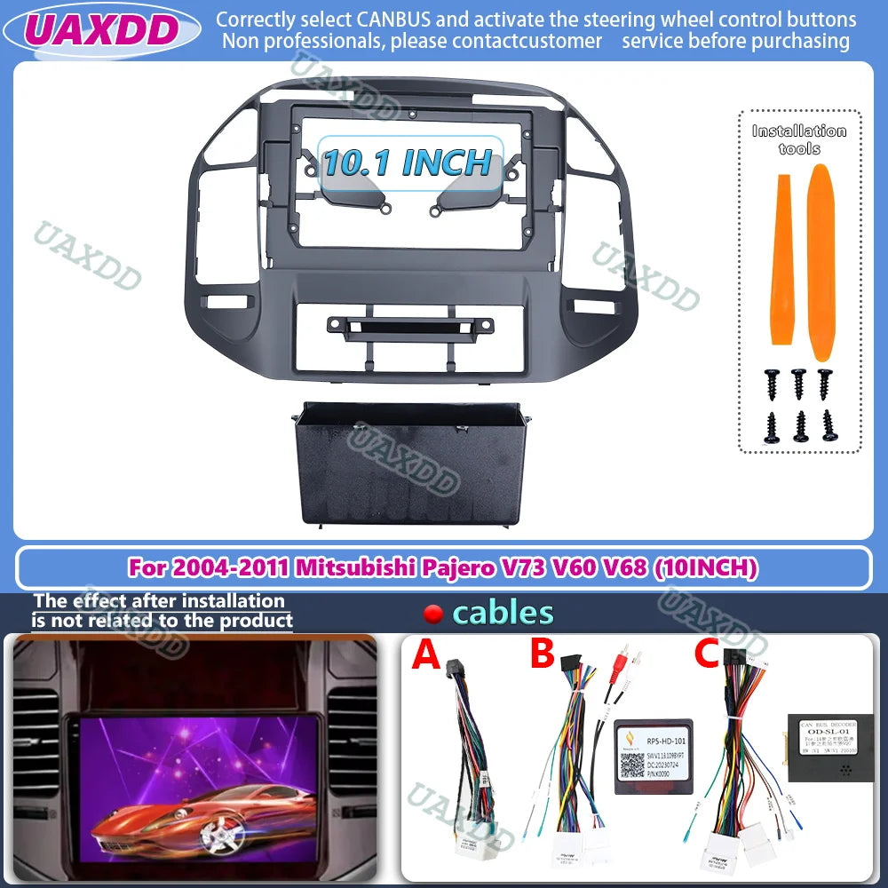Car Frame Fasica Adapter Canbus Box For Mitsubishi Pajero V73 V60 V68 2004-2011 Android Ra