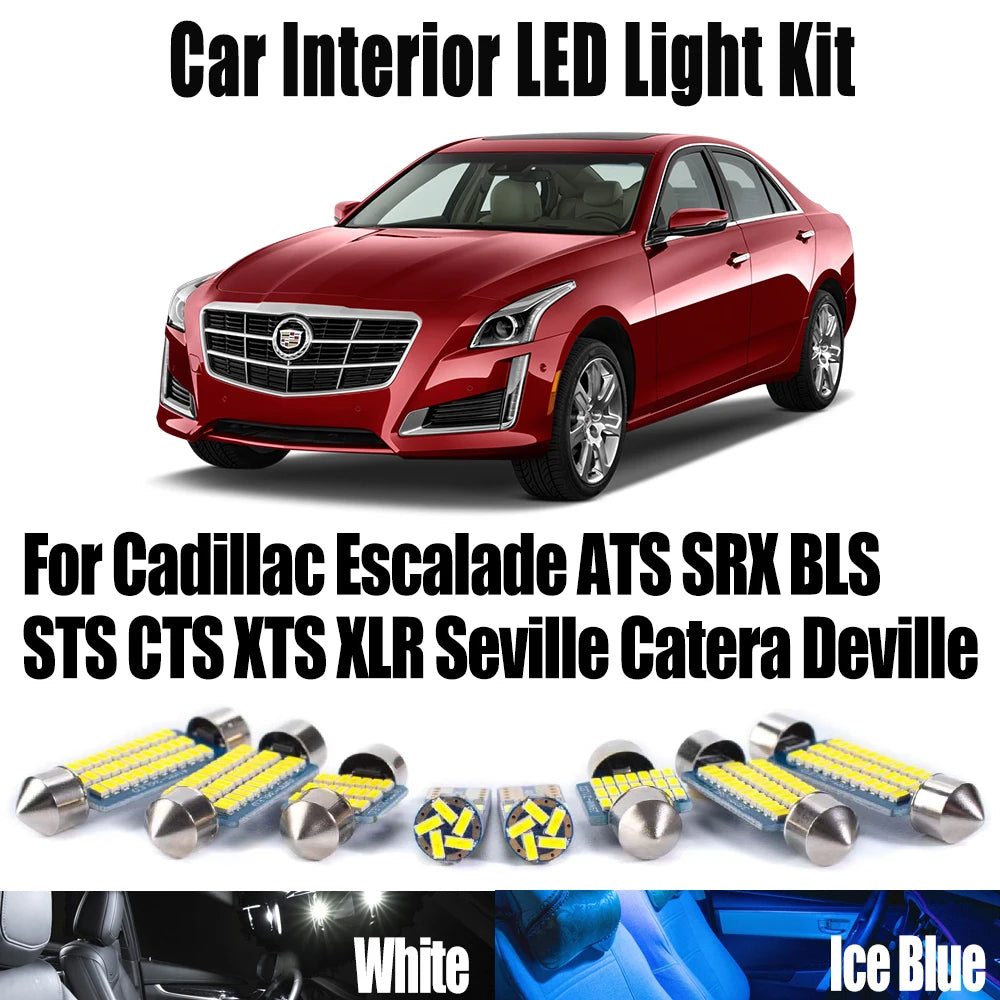 LED Interior Light Kit for Cadillac Escalade ATS SRX BLS STS CTS XTS XLR Seville Catera Deville Car Reading Bulb - Ca...