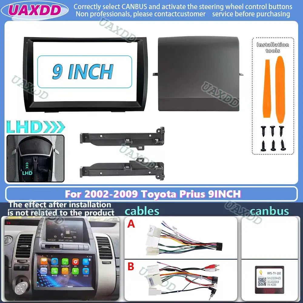 Kit dinstallation tableau bord panneau voiture radio stereo For 2002-2009 Toyota Prius 9IN