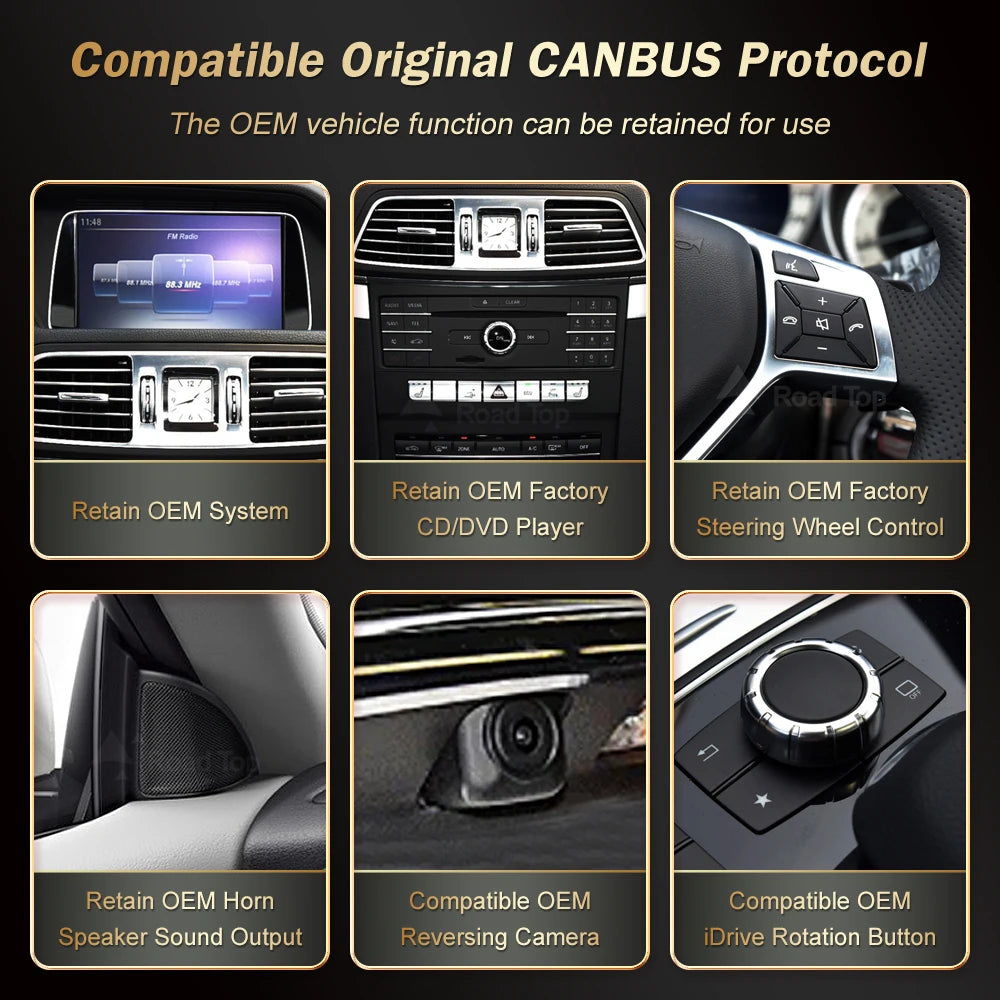 10.25' 12.3' Wireless CarPlay Android Auto Multimedia Display RoadTop Screen for Mercedes-