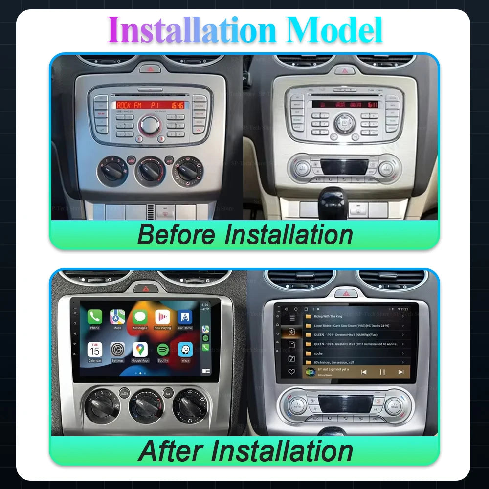 2 Din Android 16 Car Radio For Ford Focus 2 3 Mk2 Mk3 2004 2005 - 2011 Multimedia Video Pl | AUTOKITSHOP
