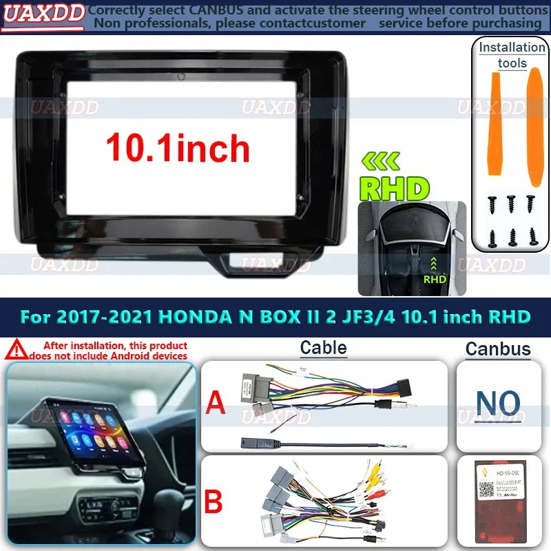 Car Frame Fascia Adapter Android Radio Dash Fitting Panel Kit for Honda N-BOX N BOX II 2 J