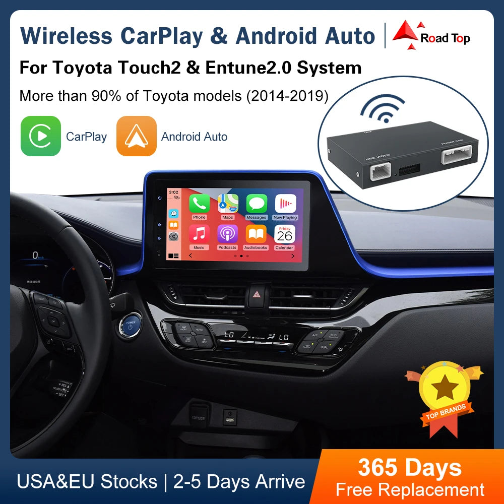 Wireless Carplay Android Auto For TOYOTA Touch2 Entune2.0 Prius C-HR Avalon Prius Sienaba  | AUTOKITSHOP