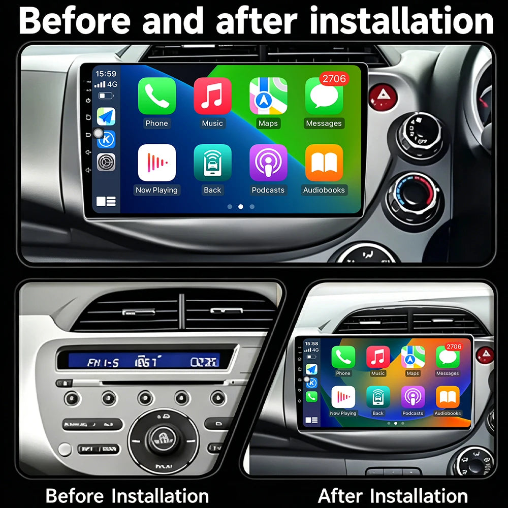 Car stereo for Honda Jazz 2 GG 2008-2014 Fit 2 GE 2007-2014 radio multimedia player Blueto