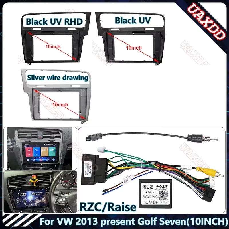 For 2013 VW MK7 GOLF7 10.1 Inch Din Car Radio Plastic Fascias Panel Dashboard Frame Instal