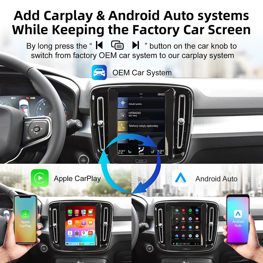 Wireless CarPlay Android Auto retrofit kit decoder box CarPlay Interface for Volvo V60 V90
