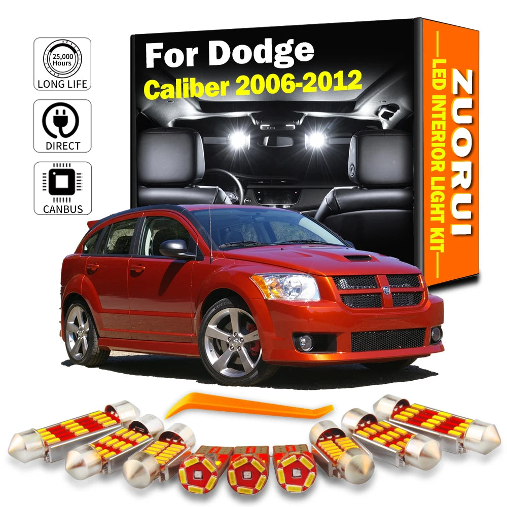 10-Piece LED Interior Light Kit for Dodge Caliber - Canbus Error-Free Bulbs | AUTOKITSHOP