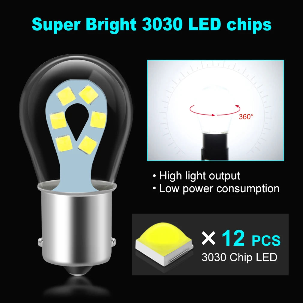 1156 BA15S P21W BAU15S PY21W LED 1157 P21/5W BAY15D BA15D LED Car Tail Bulb Brake Lights R