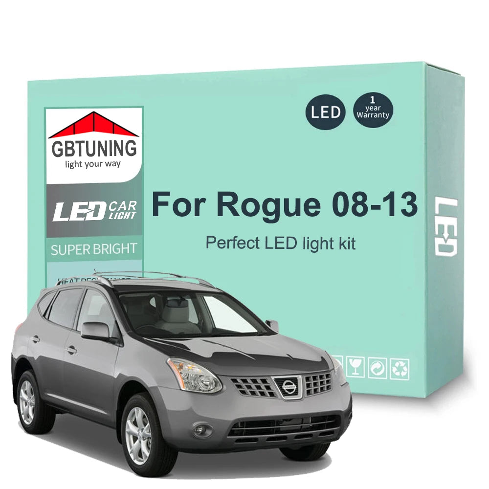 11-Piece LED Interior Light Kit for Nissan Rogue - Canbus Error-Free Bulbs | AUTOKITSHOP