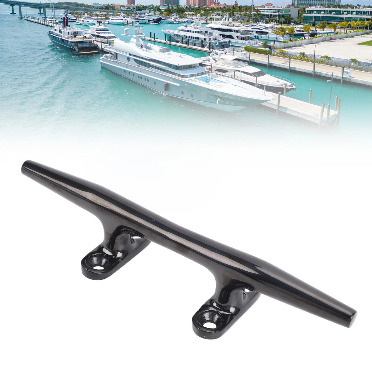 Boat Cleat 8 Inch Open Base Stainless Steel Dock Cleat Kayak Mooring Cleat for Yachts Ships Mari - Automotive LED Light