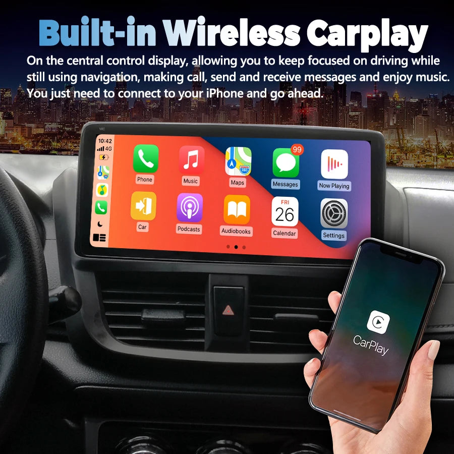 10.25" Android Player For Toyota Vios Yaris 2014 - 2016 Carplay Car Radio Stereo GPS Multi