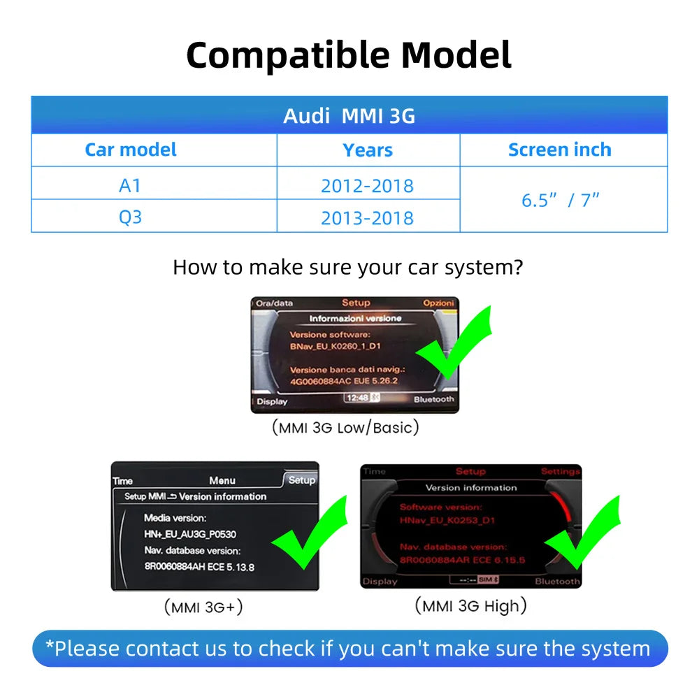 For Apple CarPlay Wireless Android Auto Interface for Audi A1 Q3 2012-2018 Mirror Link Air | AUTOKITSHOP