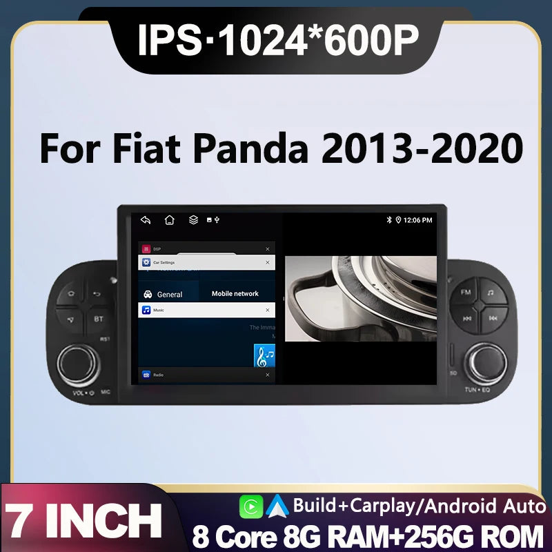 Car Radio For Fiat Panda 2013-2020 Wireless Carplay Car Radio GPS Navigation Multimedia Vi | AUTOKITSHOP