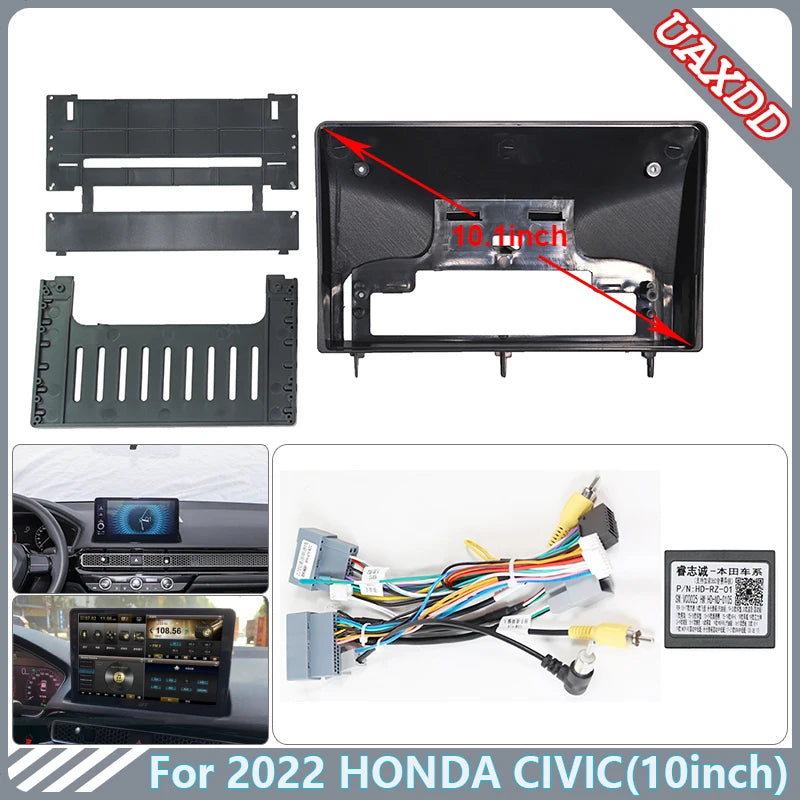 For 2022 HONDA Civic 10.1inch Car dvd Radio Android Stereo Frame Panel Fascia Audio Multim
