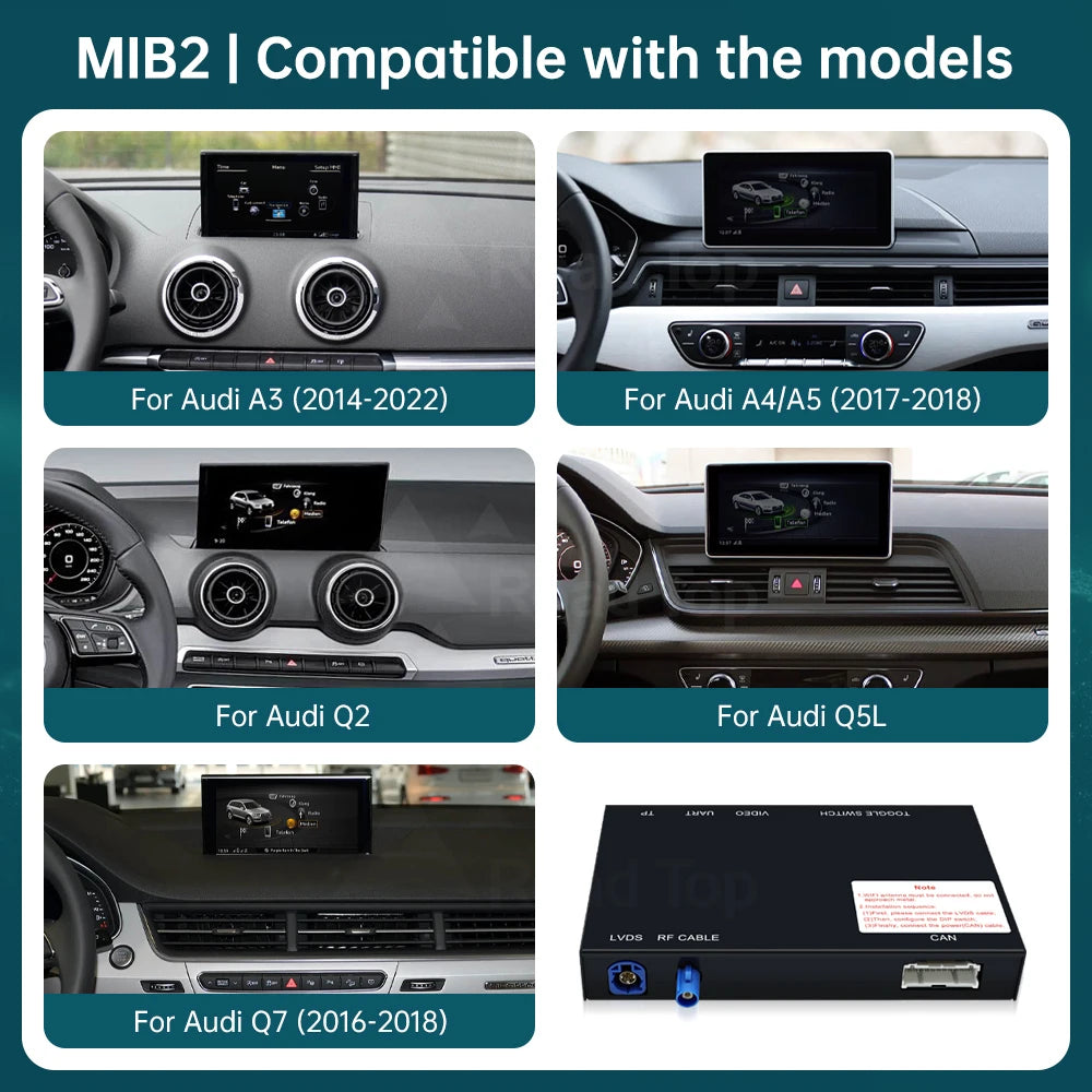 Wireless CarPlay RoadTop for Audi A3 A4 A5 Q7 2016-2019 MIB2 System, with Mirror Link AirP