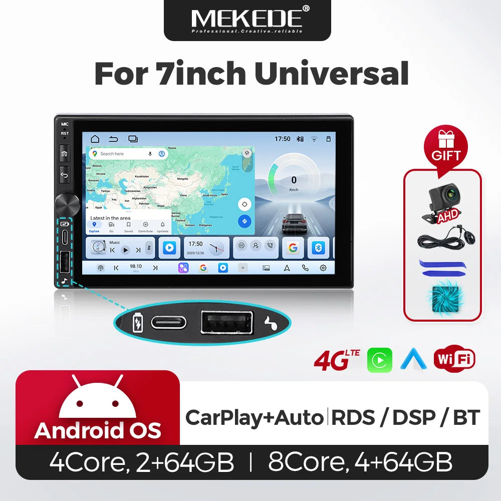 7Inch IPS Screen Universal Android Car Radio for Volkswagen Skoda Octavia Golf Touran Pass