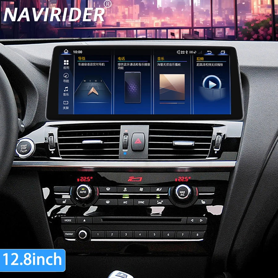 Carplay 4G 12.8inch HU For BMW X3 X4 F25 F26 2014-2017 Android 14 Screen Built-in360 CarPl