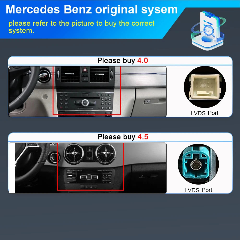 10.25INCH Car Radio Android 14 For Mercedes Benz GLK X204 Wireless CarPlay Auto Multimedia
