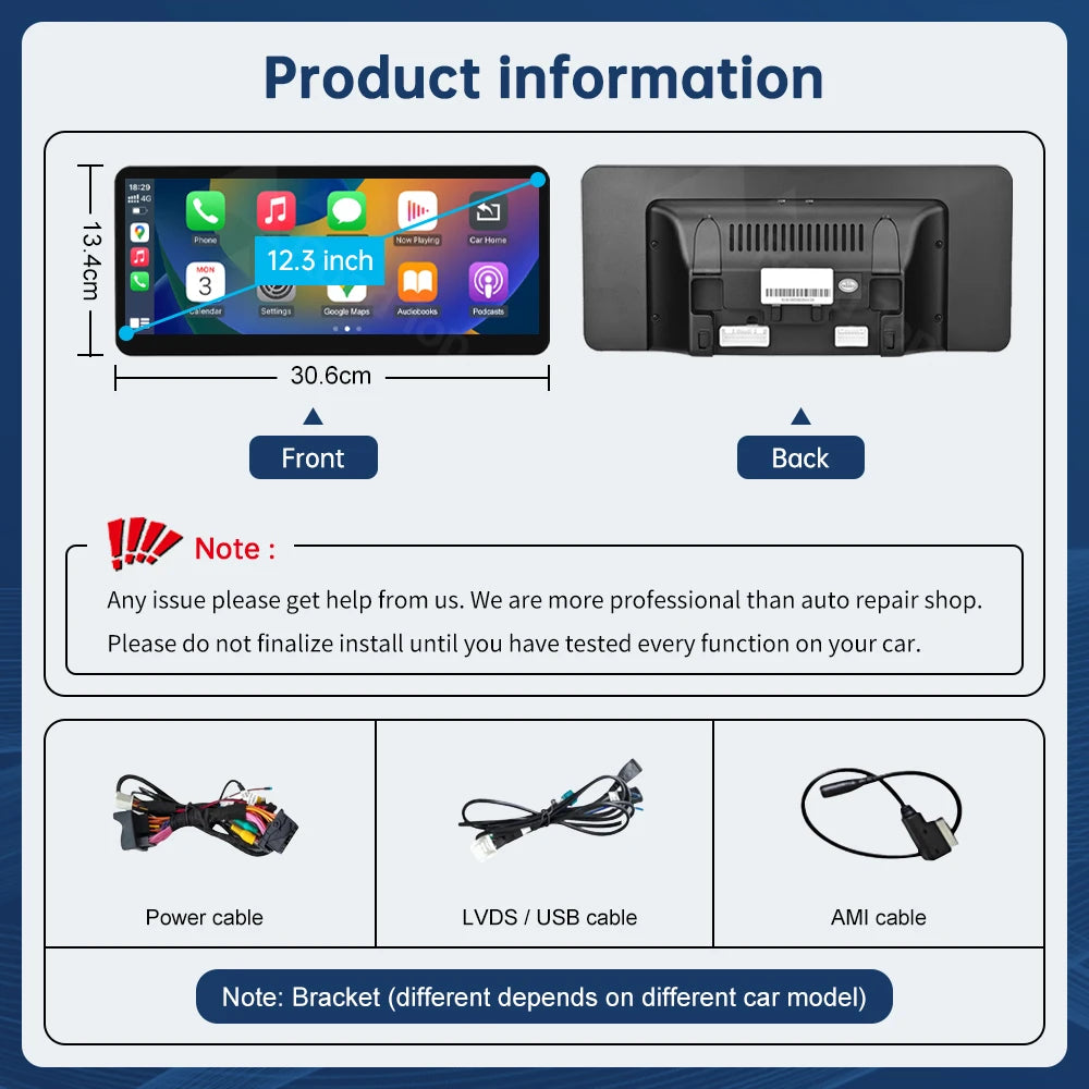 CN 12.3'' Multimedia Display For Benz C Class W204 2011-2012 NTG4.5 Touch Screen Wireless  | AUTOKITSHOP