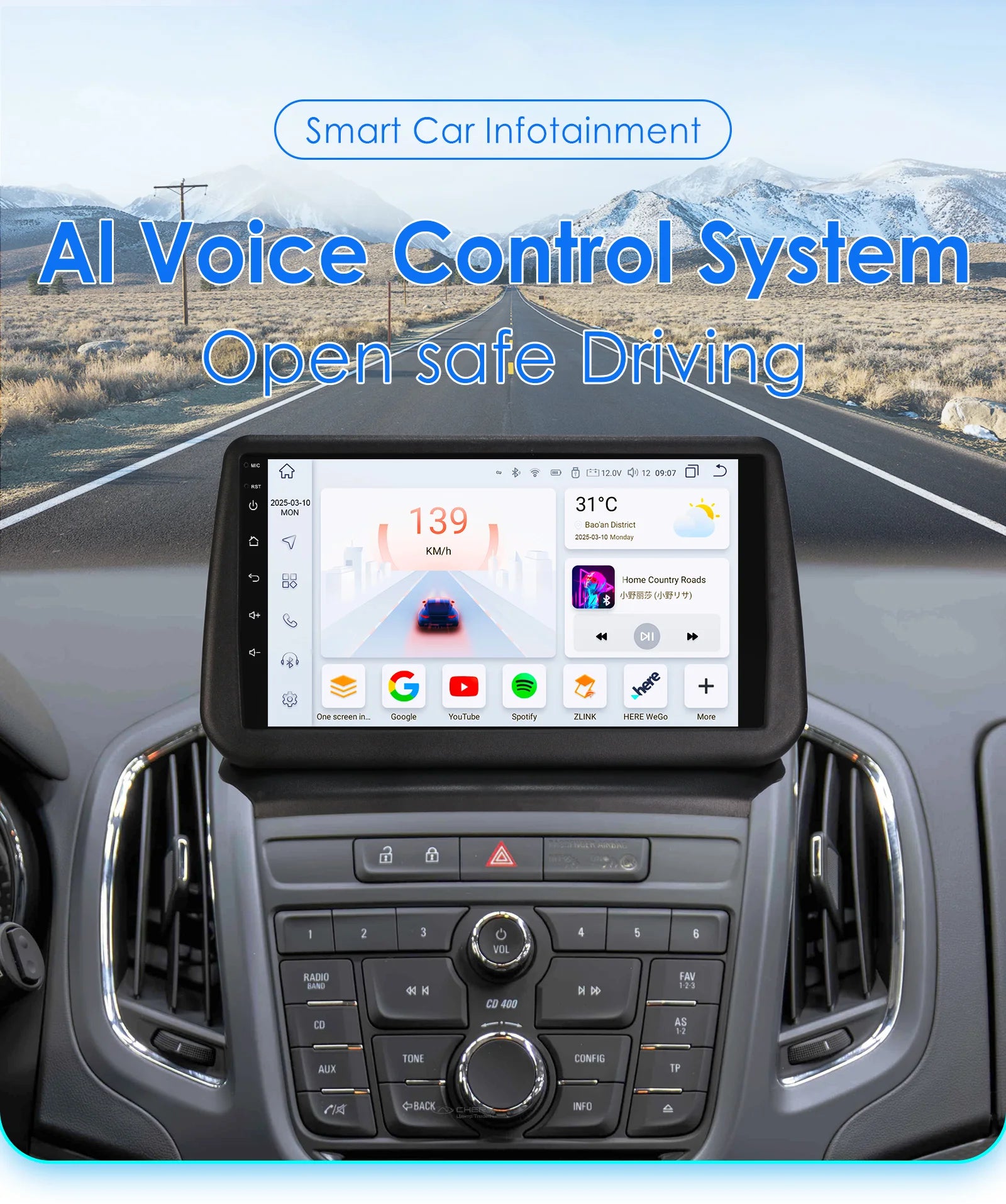 Android 14 for Opel Zafira C 2010 2011 2012 2013 2014 2015 2016 Carplay Android Auto radio