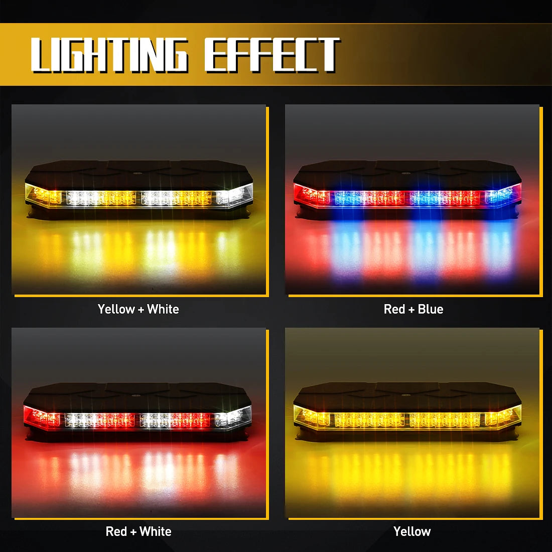 12V 24V Car Roof Top Strobe Lights Emergency Warning 42 LED Safety Magnetic Mount Truck Am | AUTOKITSHOP