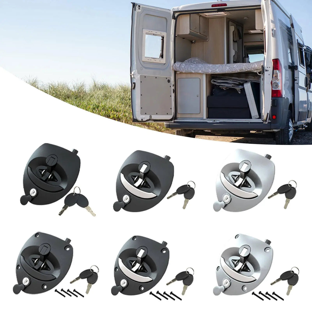 Camper Entry Door Latch Safe RV Entry Door Lock Supplies with Paddle Deadbolts for Ship Instrume - Automotive LED Light