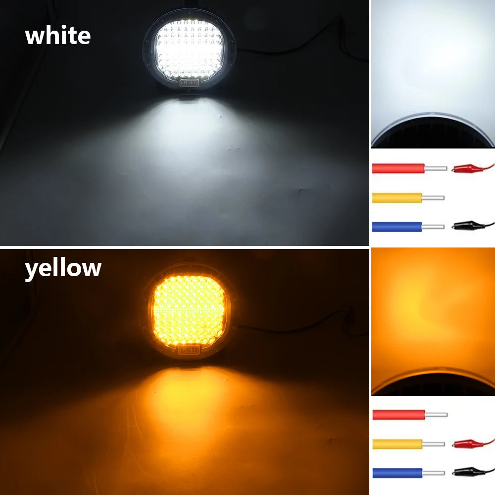 7Inch Super Bright Daytime Running Light 300W Double Color Driving Lamp for Jeep Offroad B