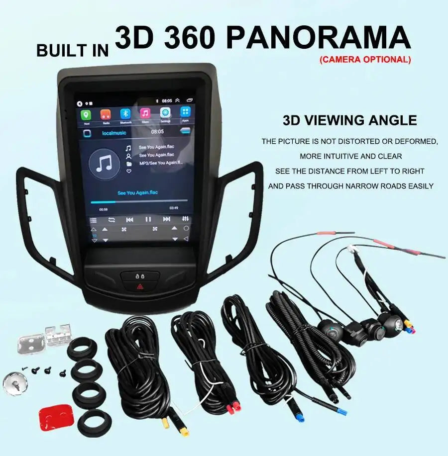 10.4inch Car Radio Android 15 Video Player Carplay For Ford Fiesta 2009-2015 DSP Car Multi