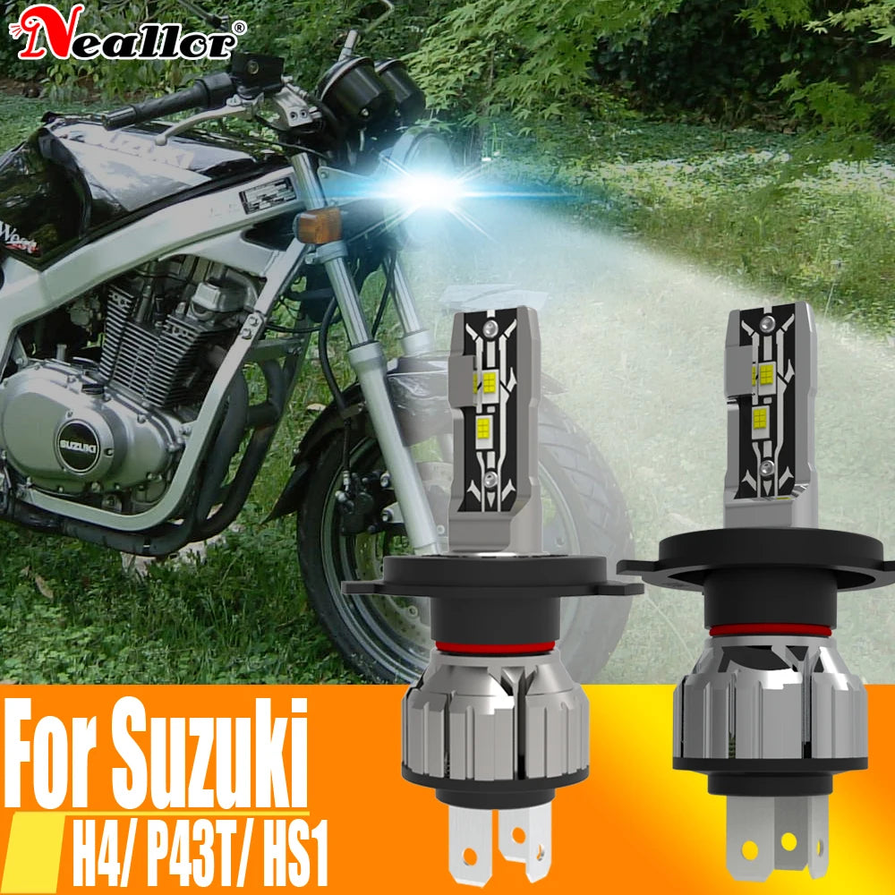 2x H4 Led Lights Motorcycle Headlight Canbus P43T HS1 HB2 9003 Car Fog Bulb Moto Driving R
