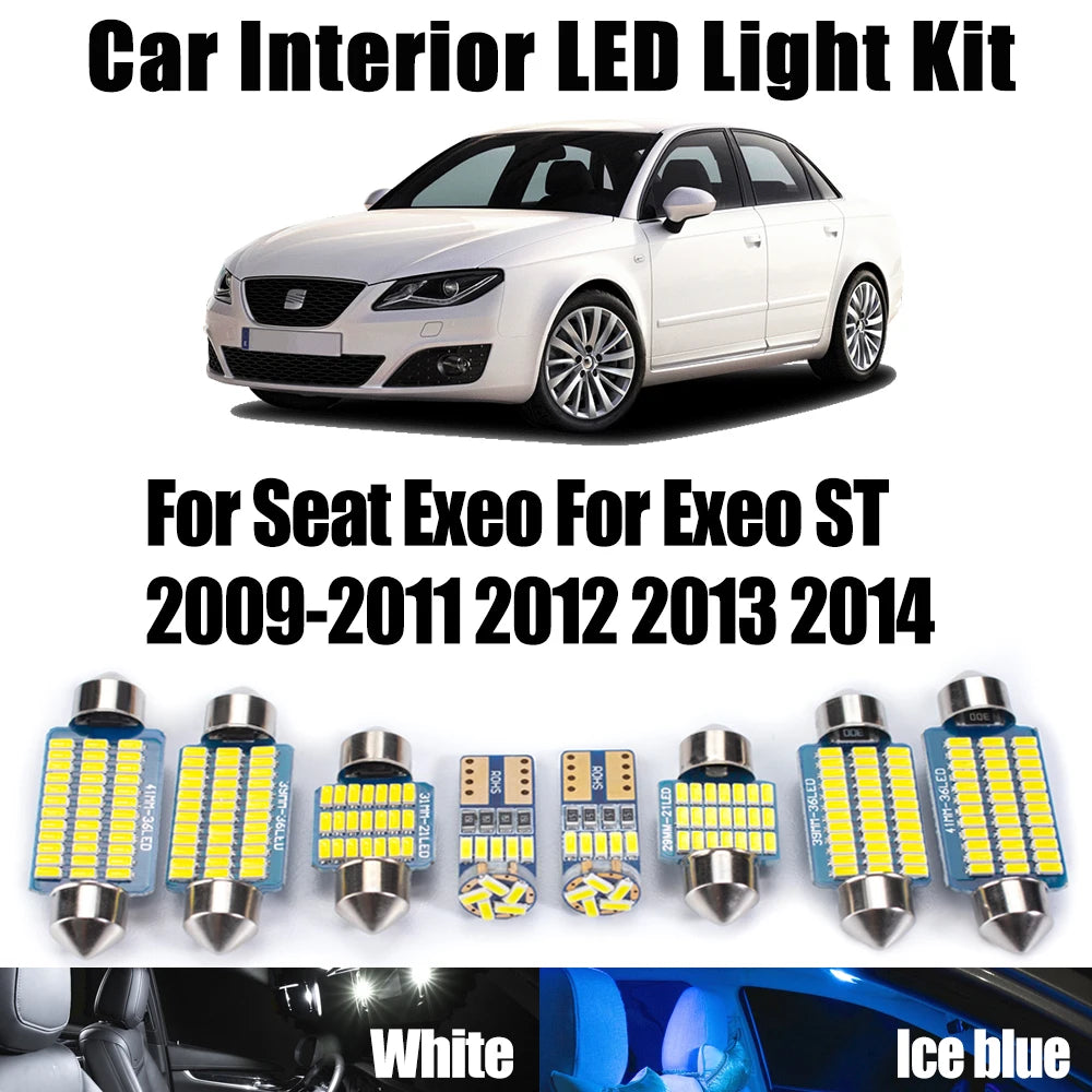 Canbus Car LED Interior Reading Door Footwell Light Kit For Seat Exeo For Exeo ST 2009 201