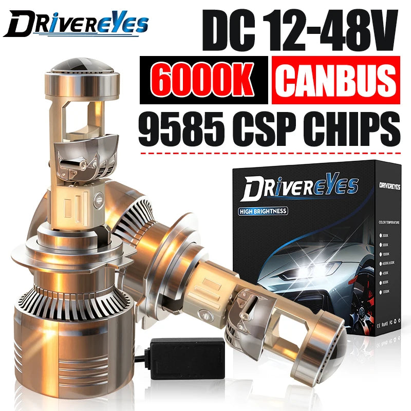 H7 H4 H11 LED Projector Lens Headlight H8 9005 HB3 9006 HB4 Car Bulb 6000K Canbus Turbo Hi