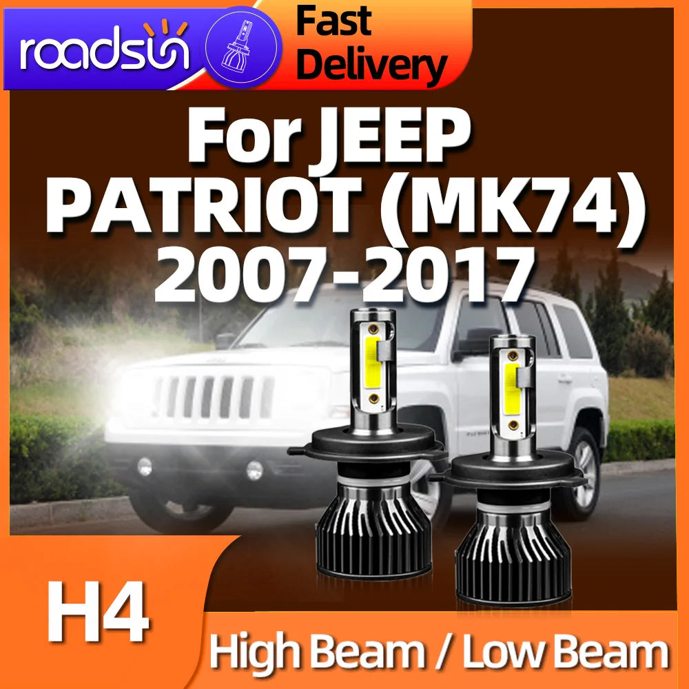 Led H4 Lamp Car Headlight 30000LM Bulbs For JEEP PATRIOT MK74 2007 2008 2009 2010 2011 201