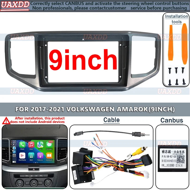 Car radio frame For 2017-2021 VOLKSWAGEN AMAROK 9 INCH Fascias Android GPS MP5 Stereo Play