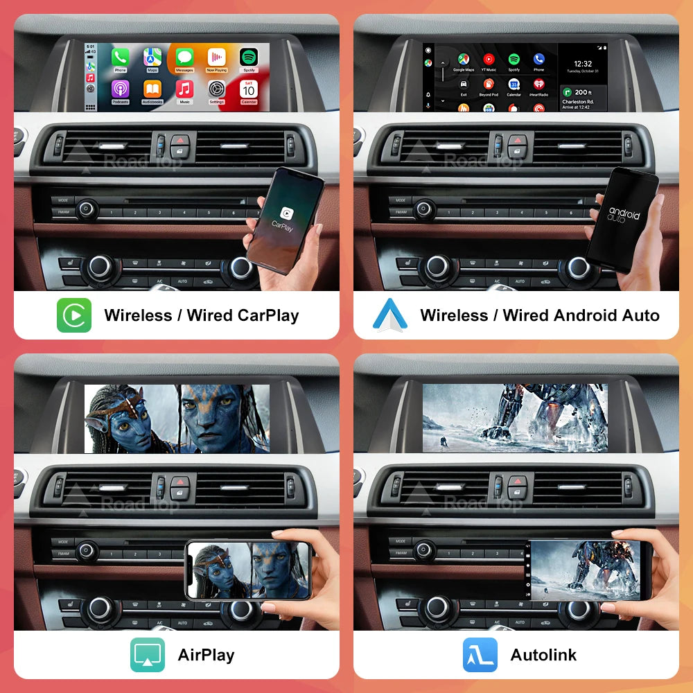 Wireless CarPlay Android Auto Car Radio Multimedia Player Linux Display Screen For BMW 5 S | AUTOKITSHOP