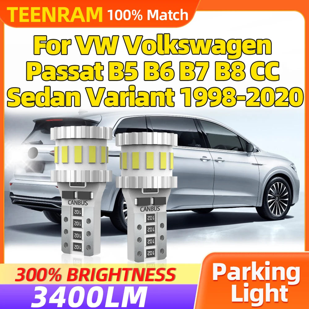 Canbus Error Free T10 W5W Small Lights 3400LM Parking Lamp 12V For VW Volkswagen Passat B5