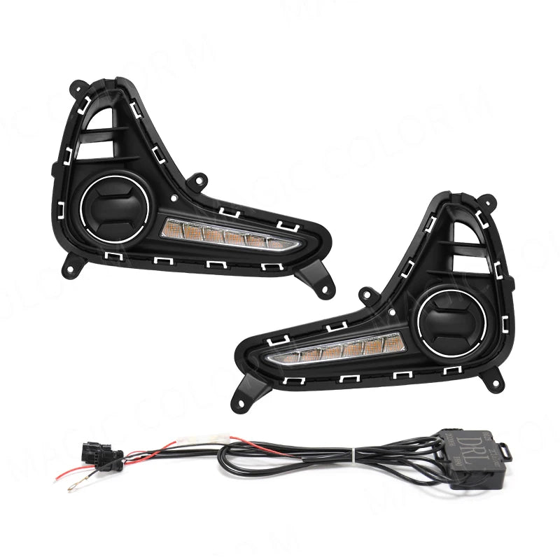 For Hyundai Grand I10 2017 2018 2019 DRL Daytime Running Light LED Fog Lamp Turn Signal Ye | AUTOKITSHOP