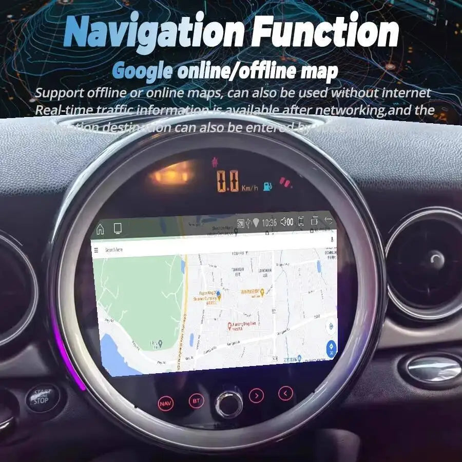 Car Radio QLED Multimedia Video Player Navigation GPS Audio Android 9inch For BMW MINI COO | AUTOKITSHOP